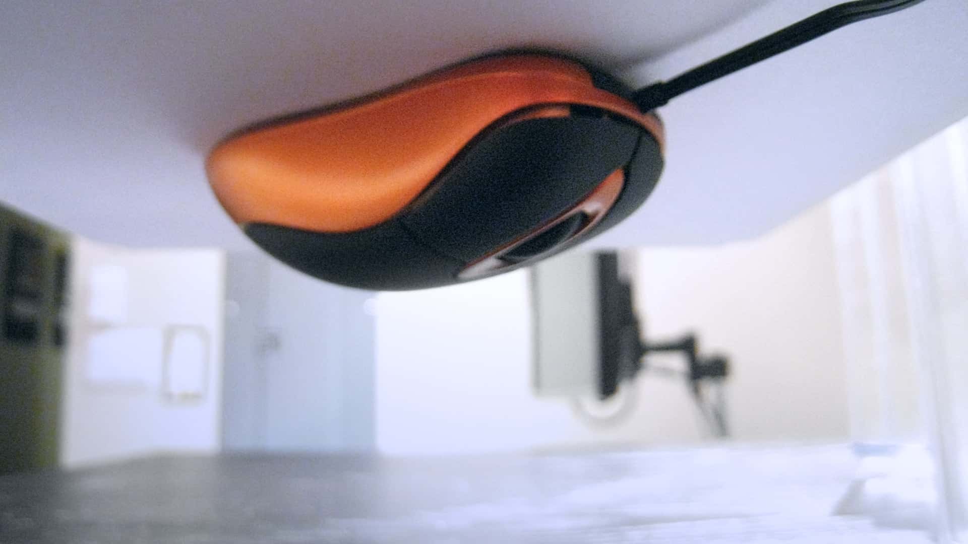 Upside-down magnetic mouse
