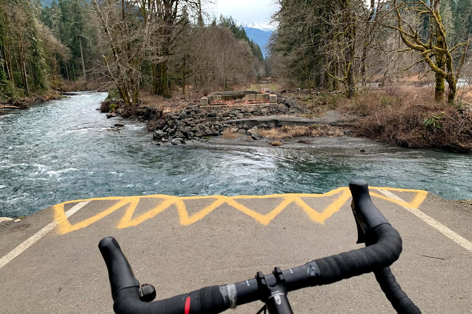 gap in Olympic Hot Springs Road over the Elwha River
