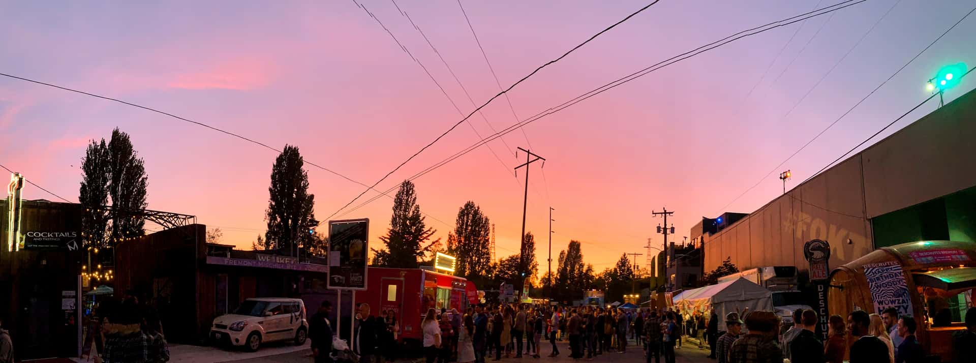 sunset over Fremont Oktoberfest 2019