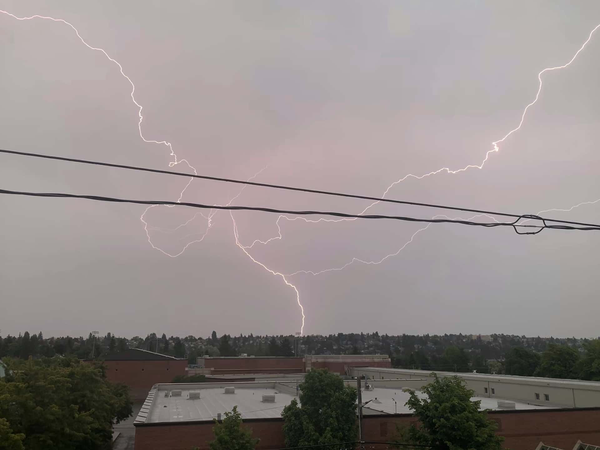 lightning striking Phinney Ridge