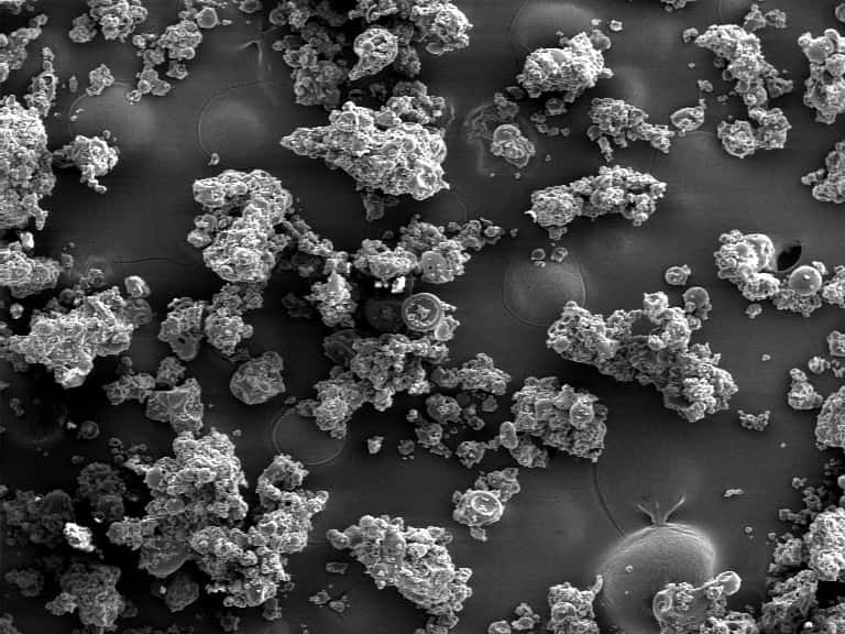 2-mm view of protein powder in a scanning electron microscope