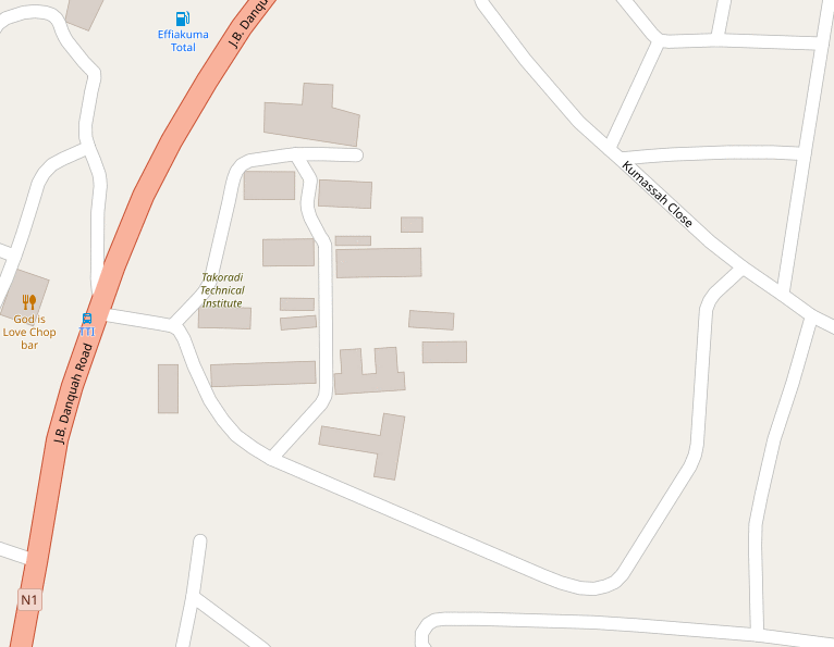 mapping of Takoradi Technical Institute, Sekondi-Takoradi, Ghana in OpenStreetMap