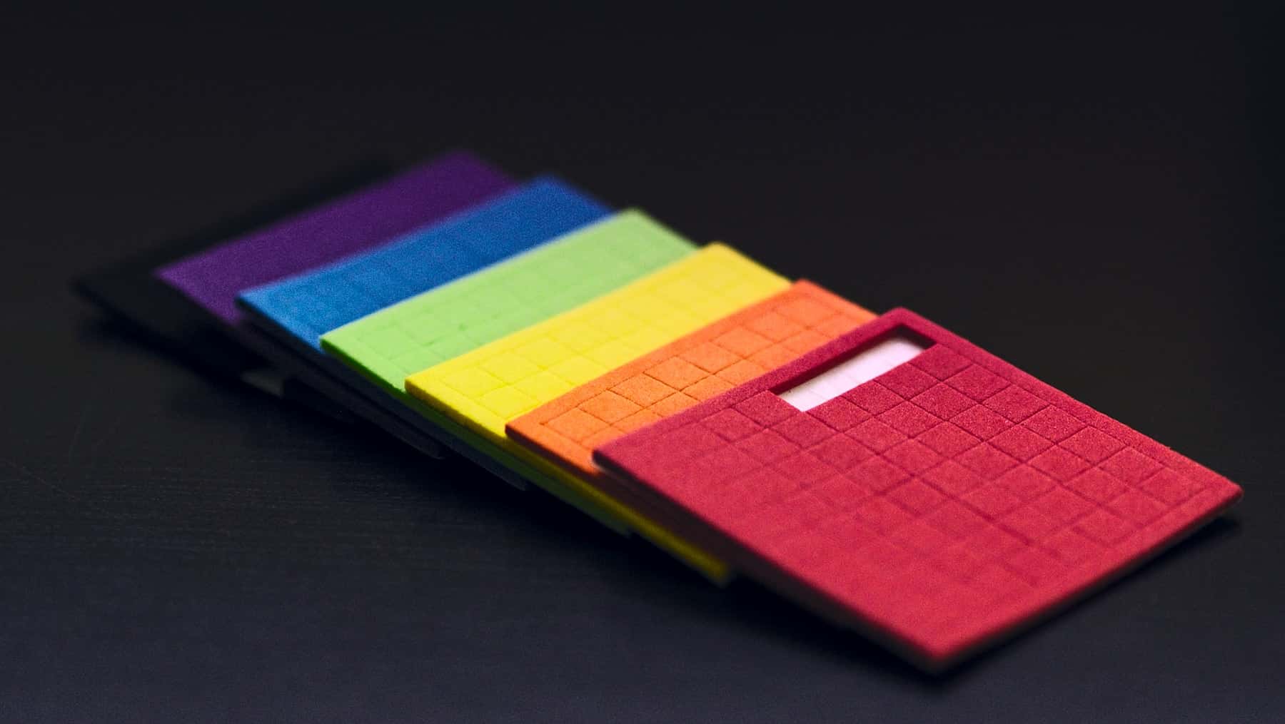Rainbow adhesive foam squares